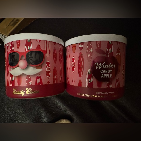 Bath & Body Works Santa and Winter Candy Apple Candle (2) - Picture 1 of 1